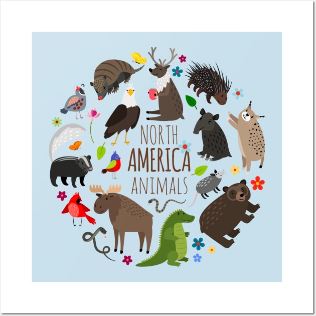 North America animals collection Wall Art by Mako Design 